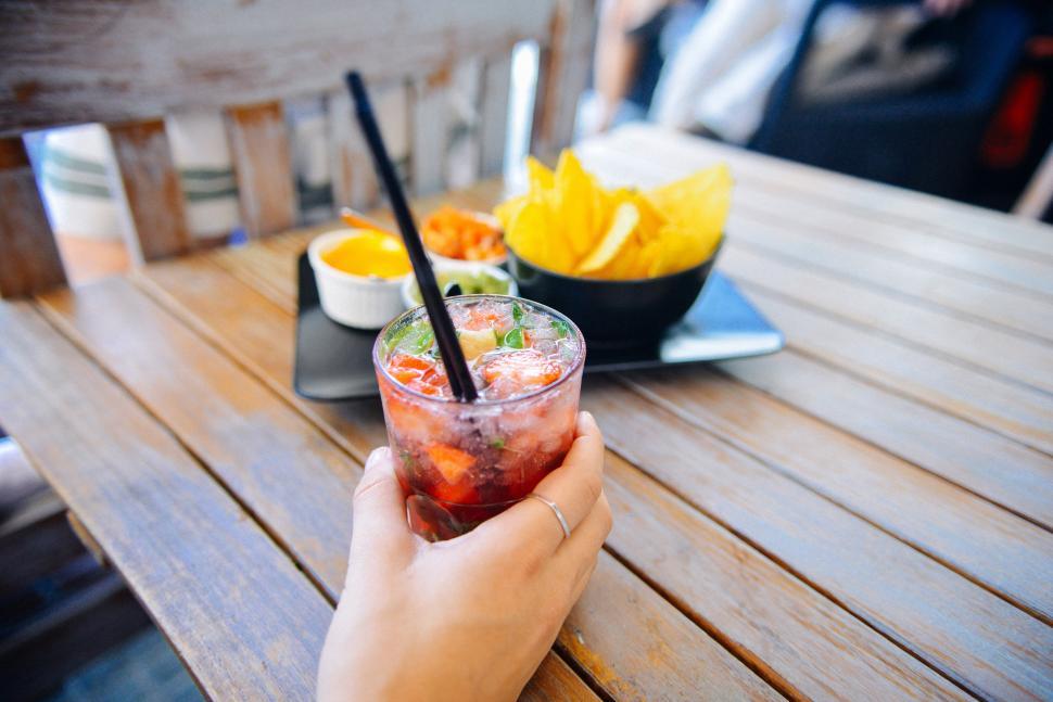 Free Image of Close up of a glass of tropical cocktail 