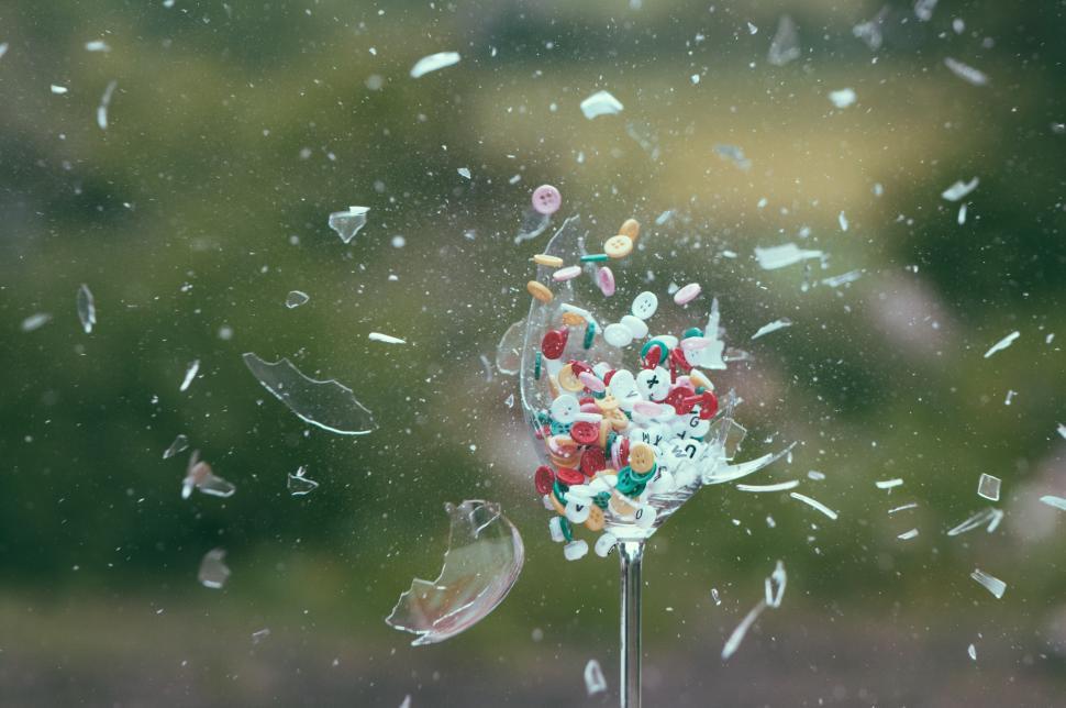 Free Image of Wine glass explodes 