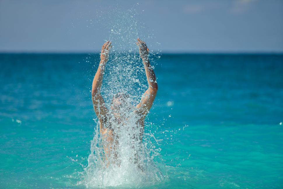 Free Image of Person splashing water 