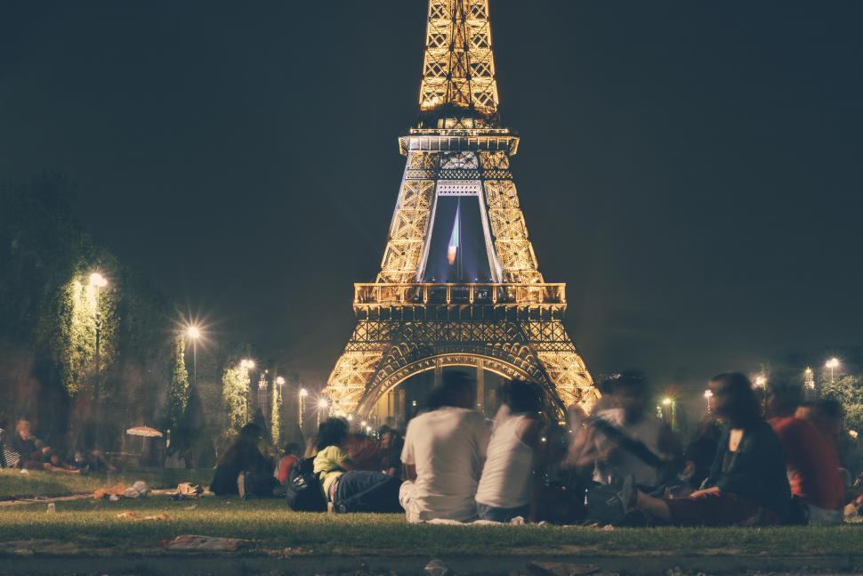 Free Image of Sitting at the Eiffel Tower 