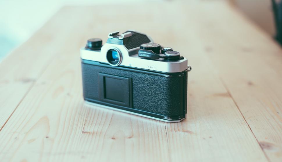 Free Image of Vintage SLR camera back view 
