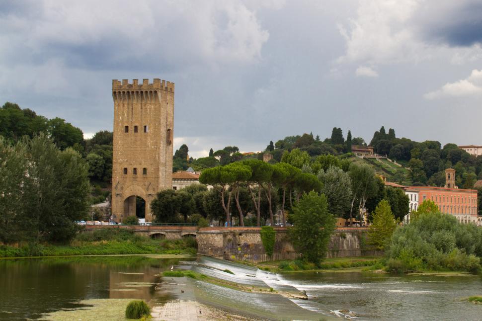 Free Image of Fiume Arno and the Piazza Giuseppe Pozzi 