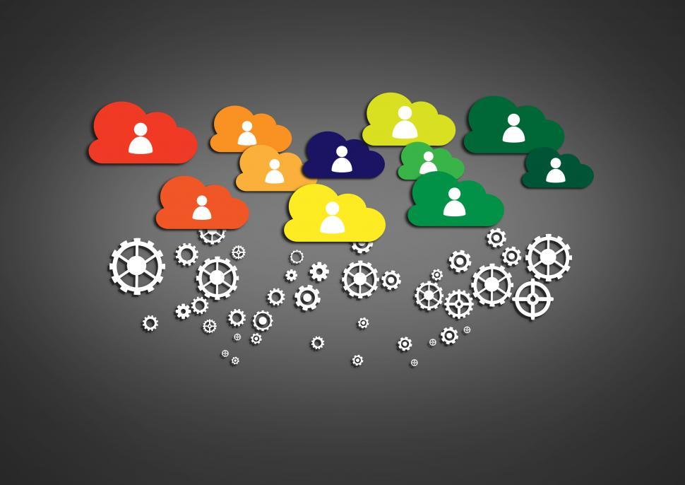Free Image of Network concept with cloud technology 