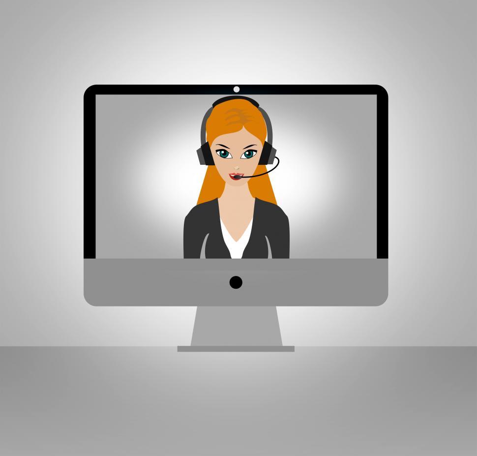 Free Image of Call center girl 