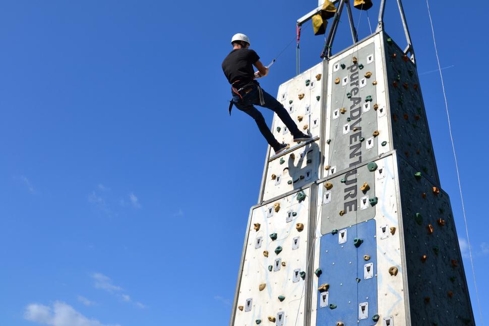 Free Image of Rock climbing - coming down 
