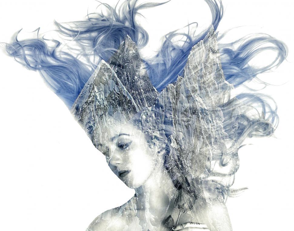 Free Image of Young beautiful girl - A princess of the cold mountains with dou 
