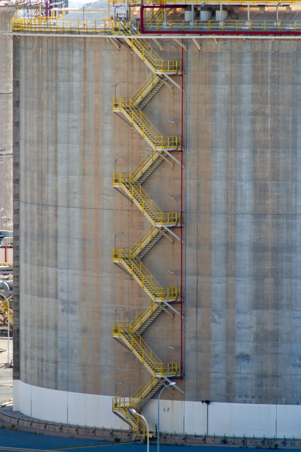 Free Image of Stairs on an Oil Storage Tank 
