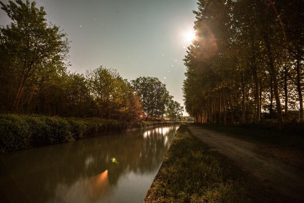 Free Image of Agricultural fields and water 