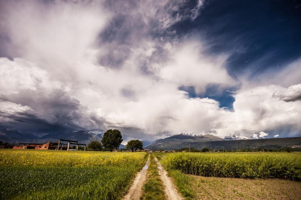 Free Image of  Grey and white clouds  