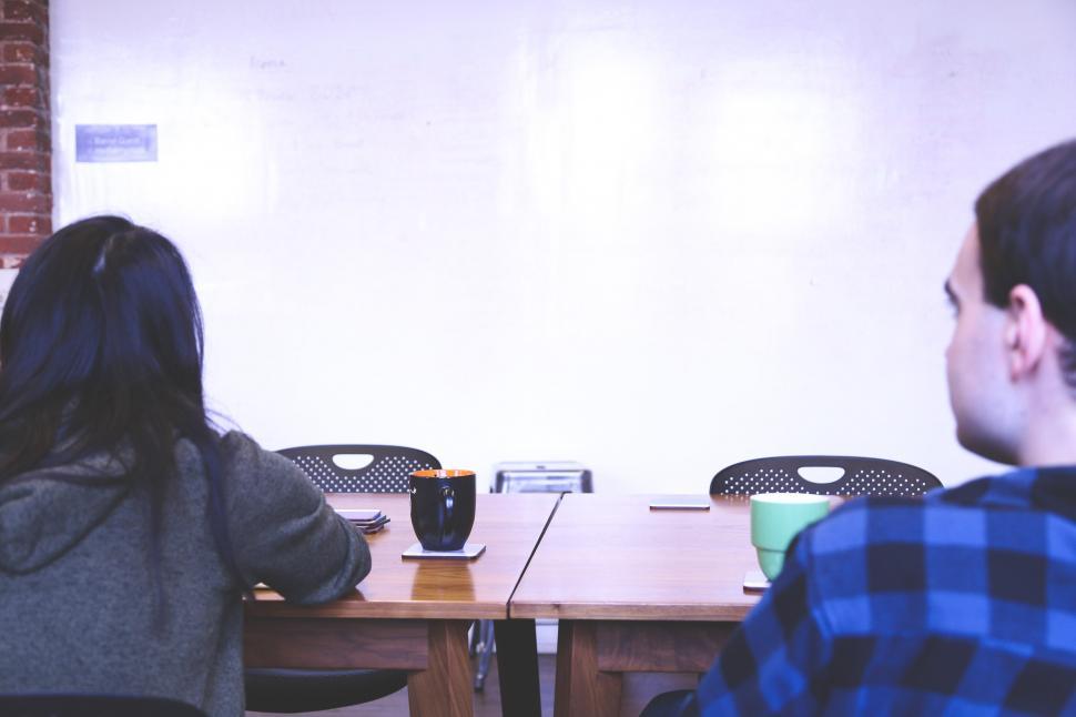 Free Image of Staring at whitboard 