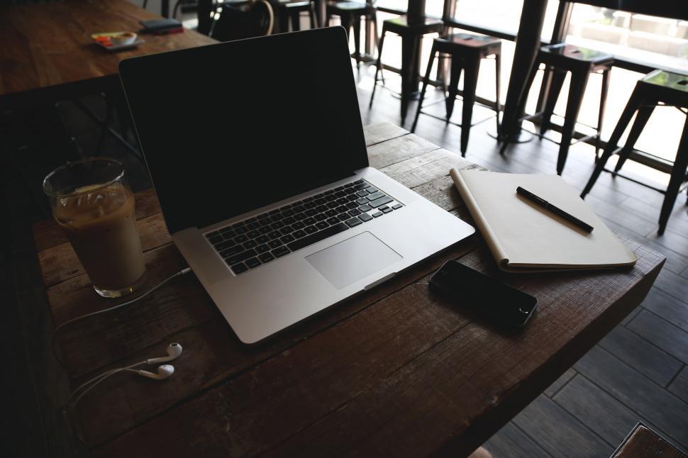 Free Image of Working with iced coffee 