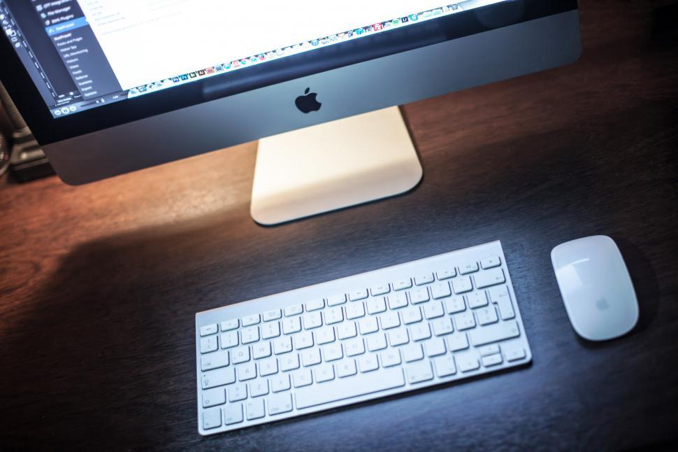 Free Image of Desktop screen and keyboard  