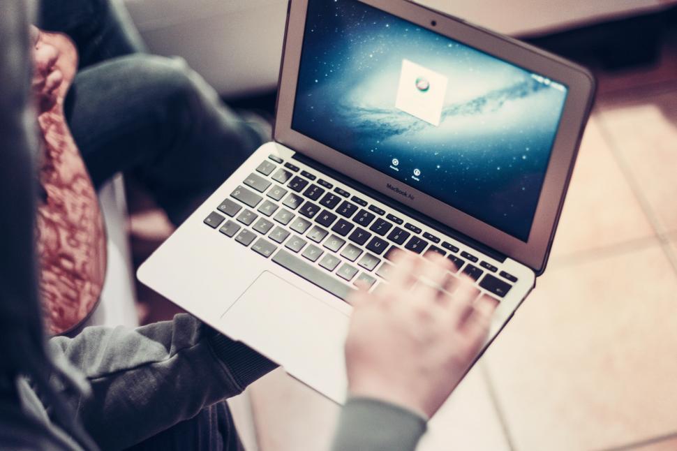 Free Image of Person typing on laptop 