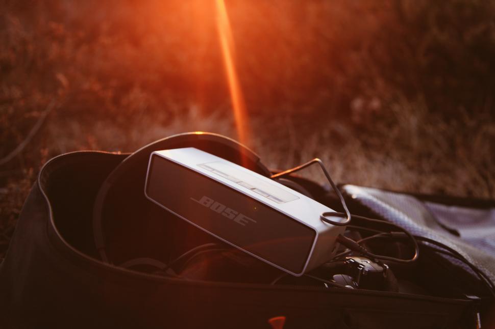 Free Image of Headphones on Bag 