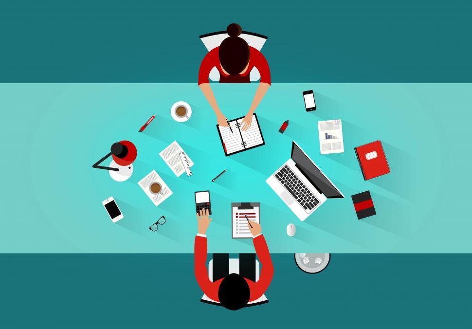Free Image of Working at the office - Office meeting with two coworkers 