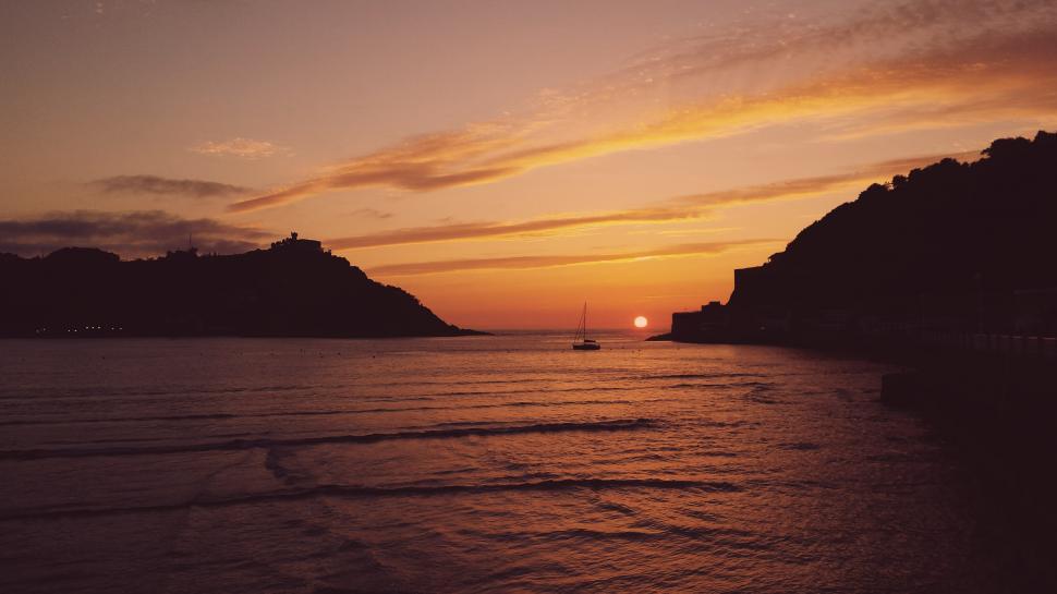 Free Image of Boating on the Water at Sunset 