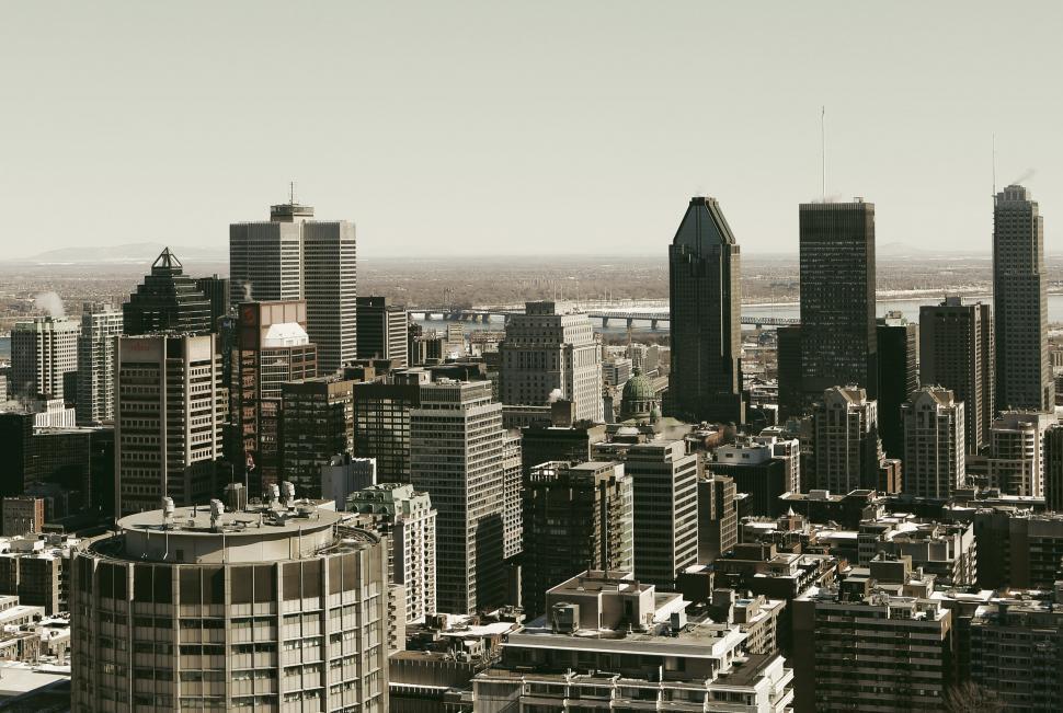 Free Image of Urban Landscape With Buildings in Black and White 