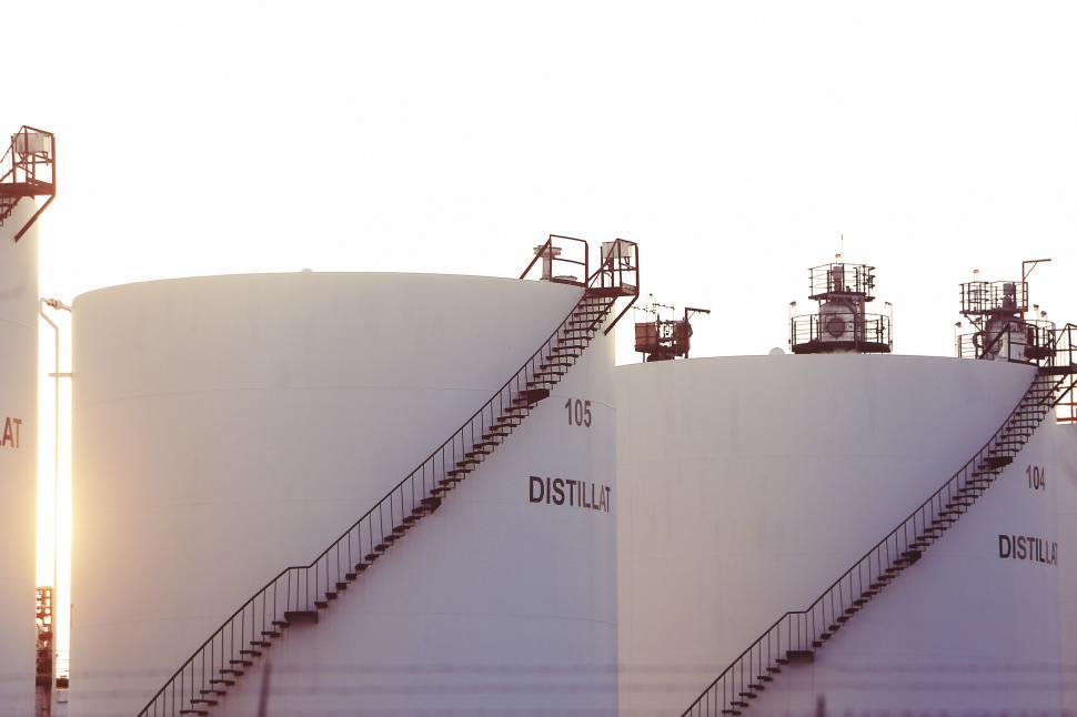 Free Image of Large White Tank With Stairs 