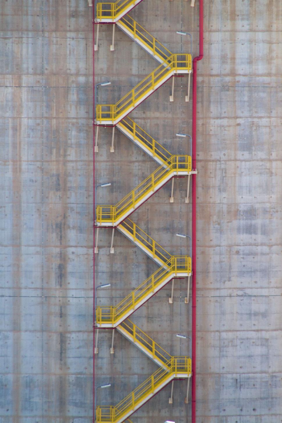 Free Image of Yellow Stairs on Storage Tank 