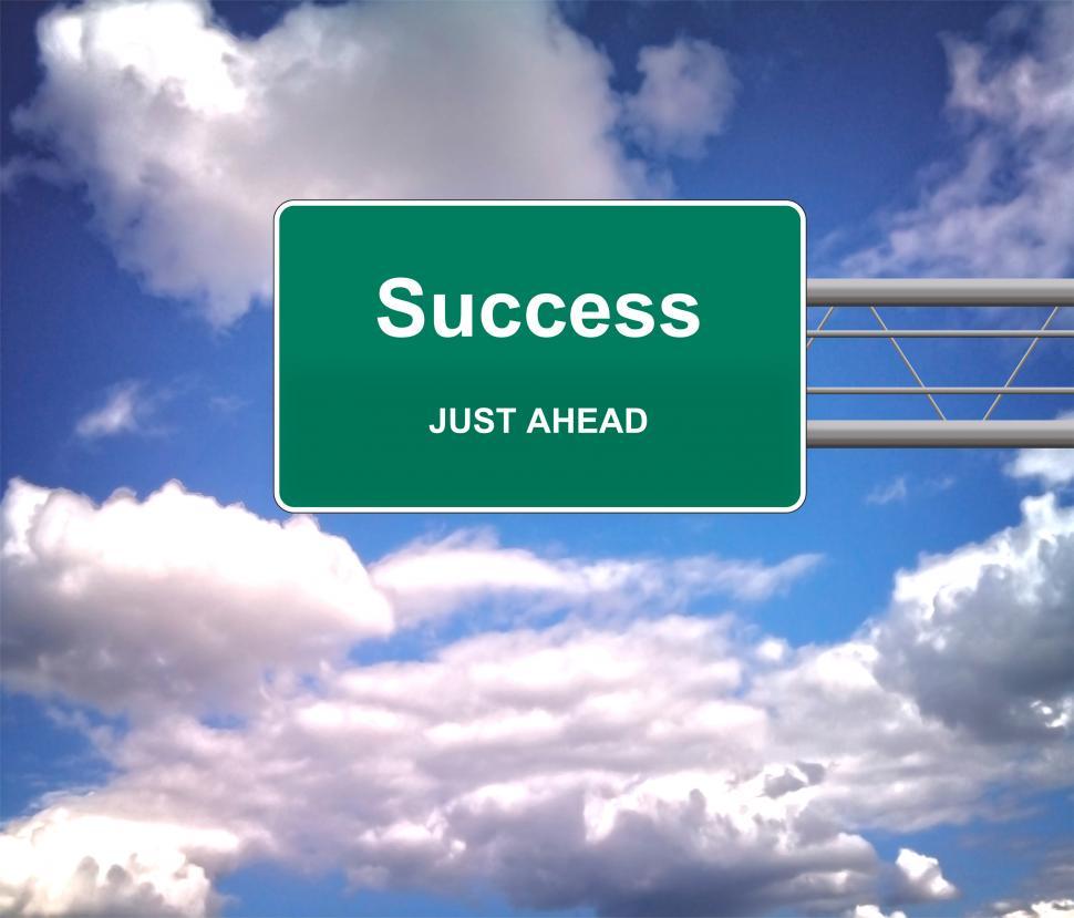 Free Image of Success Just Ahead road sign - Success concept 