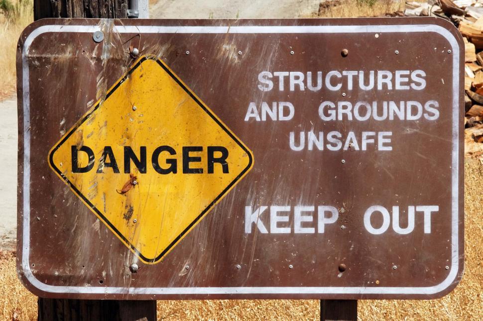 Free Image of Danger unsafe structure signs 