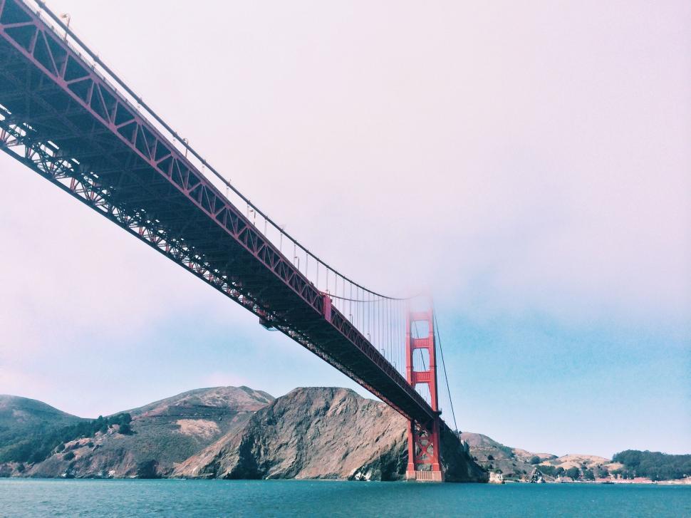 Free Image of A View of the Golden Gate Bridge From the Water 
