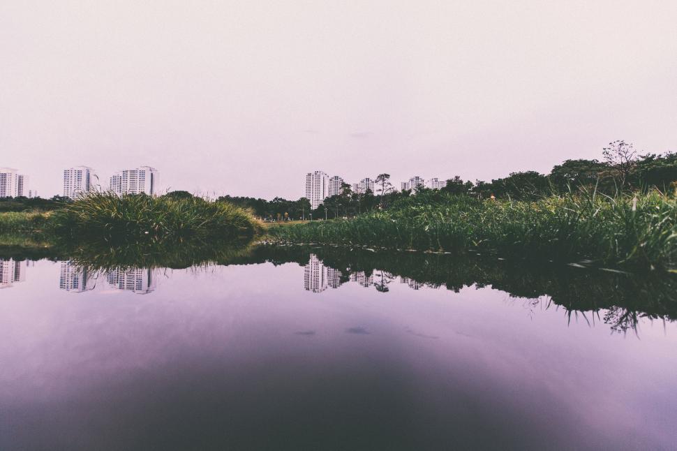 Free Image of Urban Waterfront With Tall Buildings 