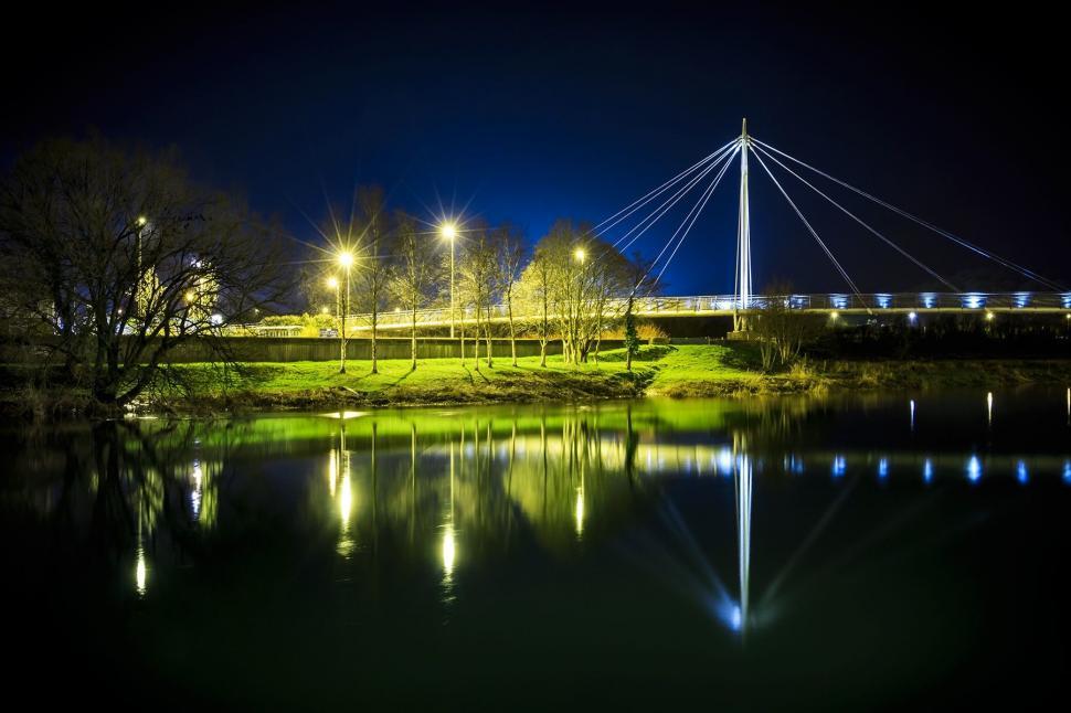 Free Image of Steel Bridge Spanning River 