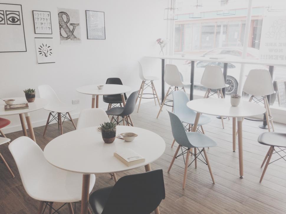 Free Image of Black and White Photo of a Coffee Shop 