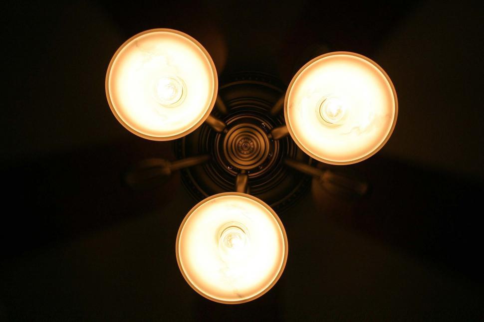 Free Image of Close Up of a Light Fixture in a Dark Room 
