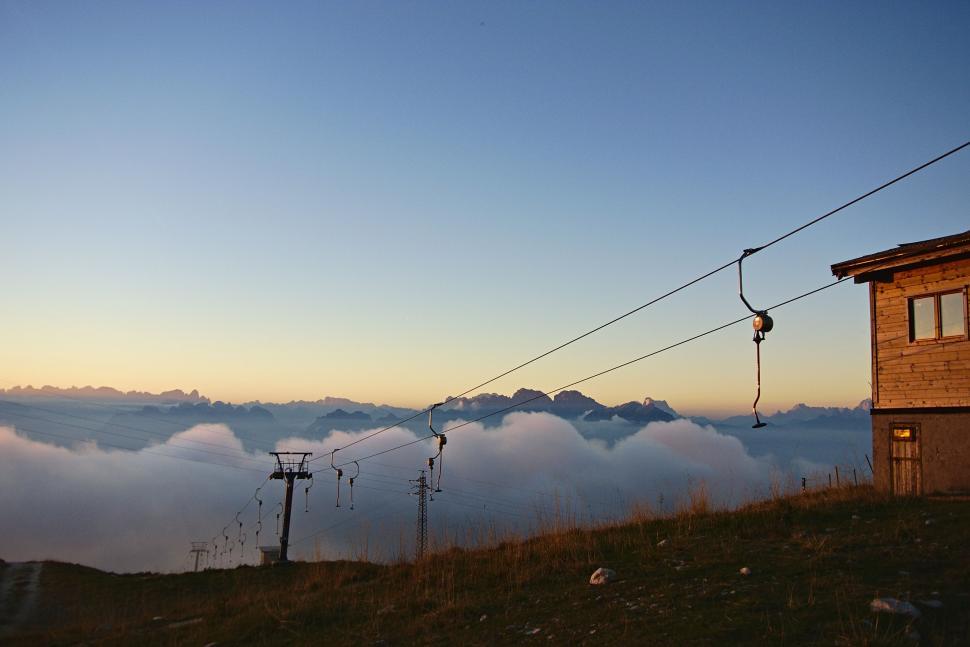 Free Image of House on Hill Next to Ski Lift 