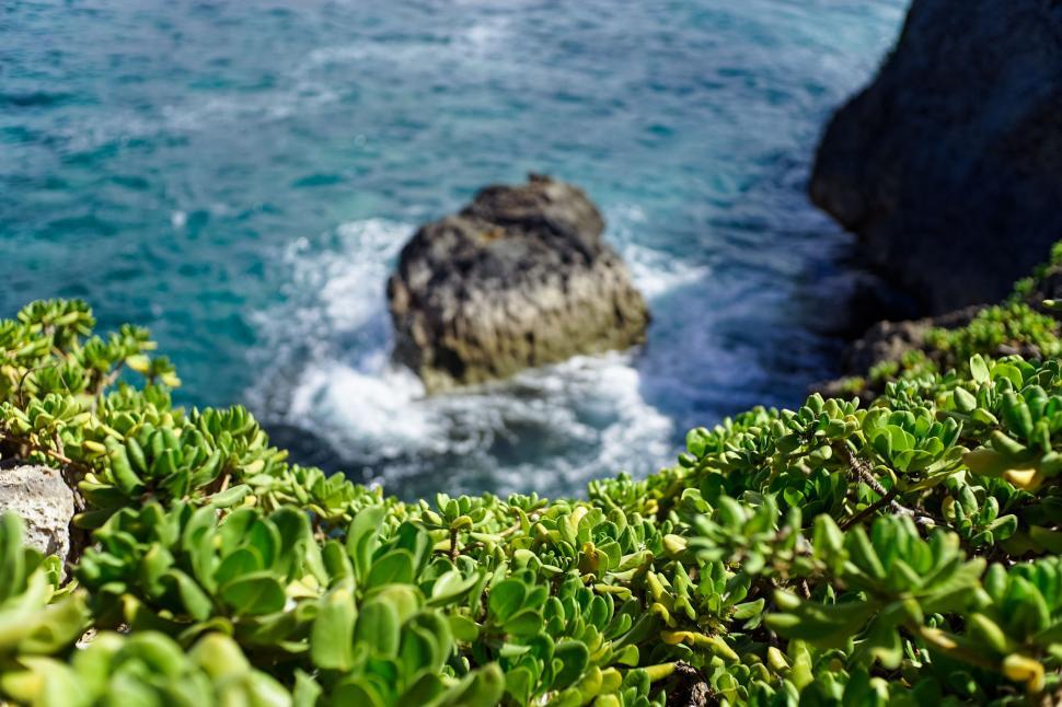 Free Image of Rock Formation in the Center of a Lake 