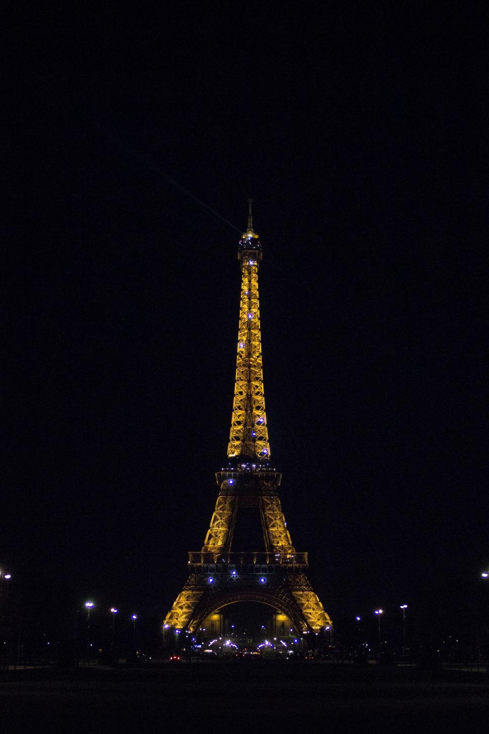 Free Image of The Eiffel Tower Illuminated at Night 
