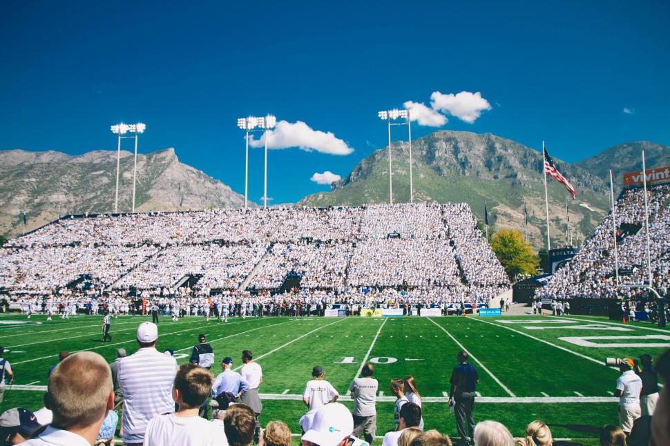 Free Image of Football Stadium Packed With Spectators for a Game 