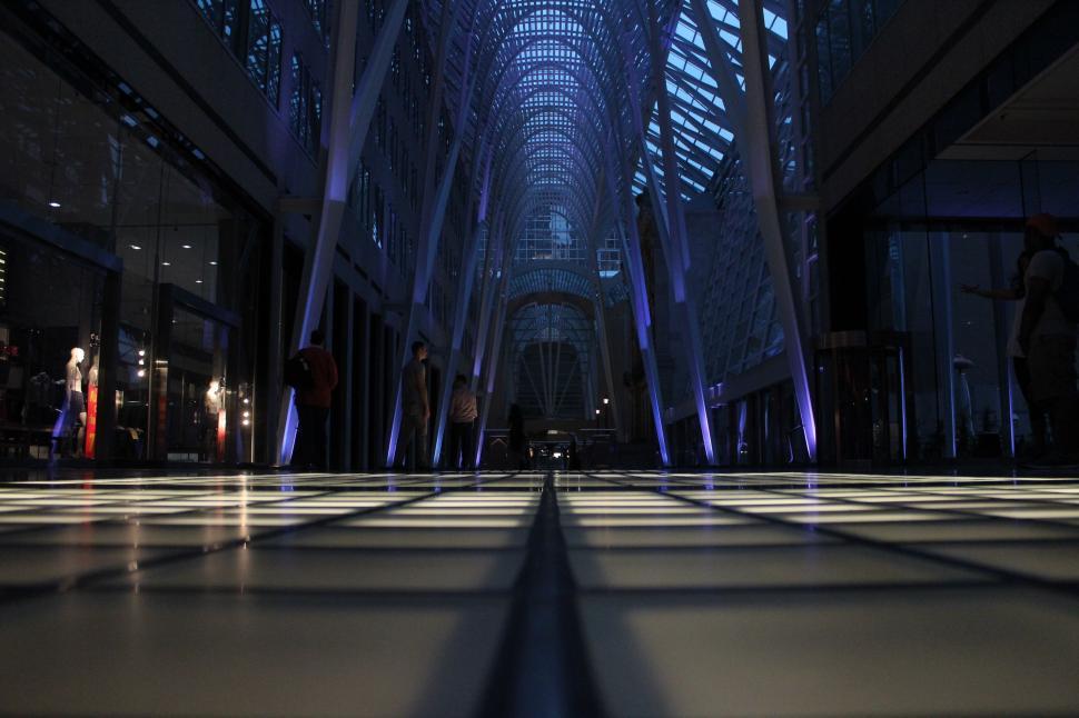 Free Image of A Very Large Room With Numerous Lights 