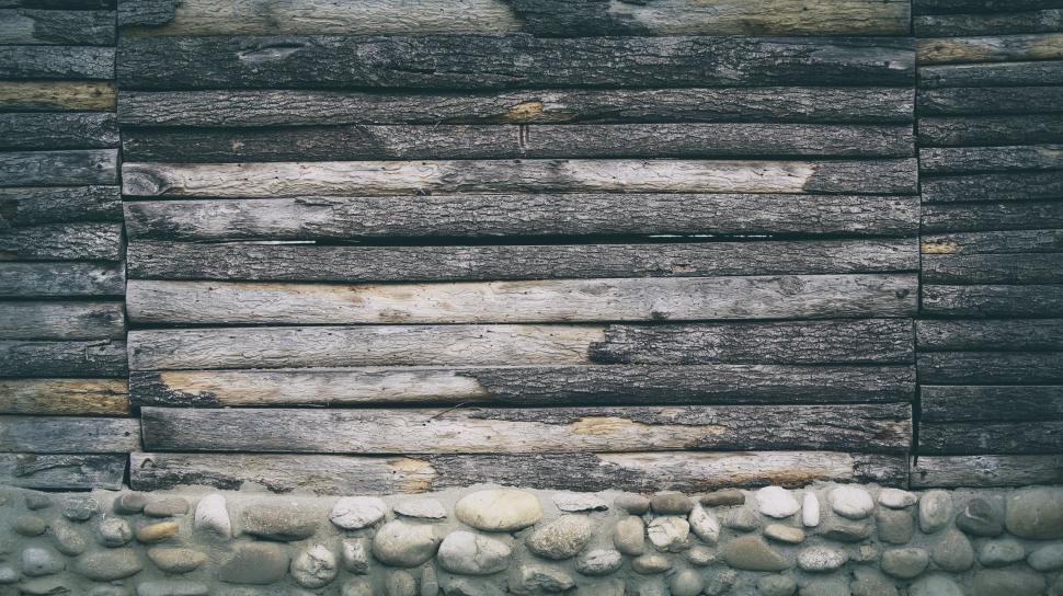 Free Image of Rocks and Wood in Black and White 