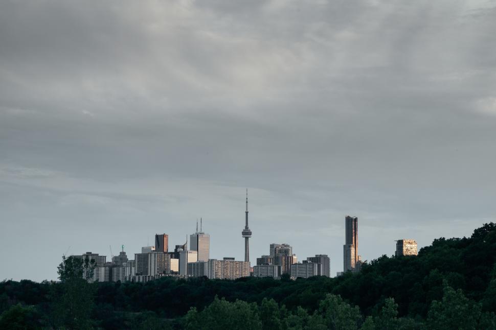 Free Image of City Skyline in Black and White 