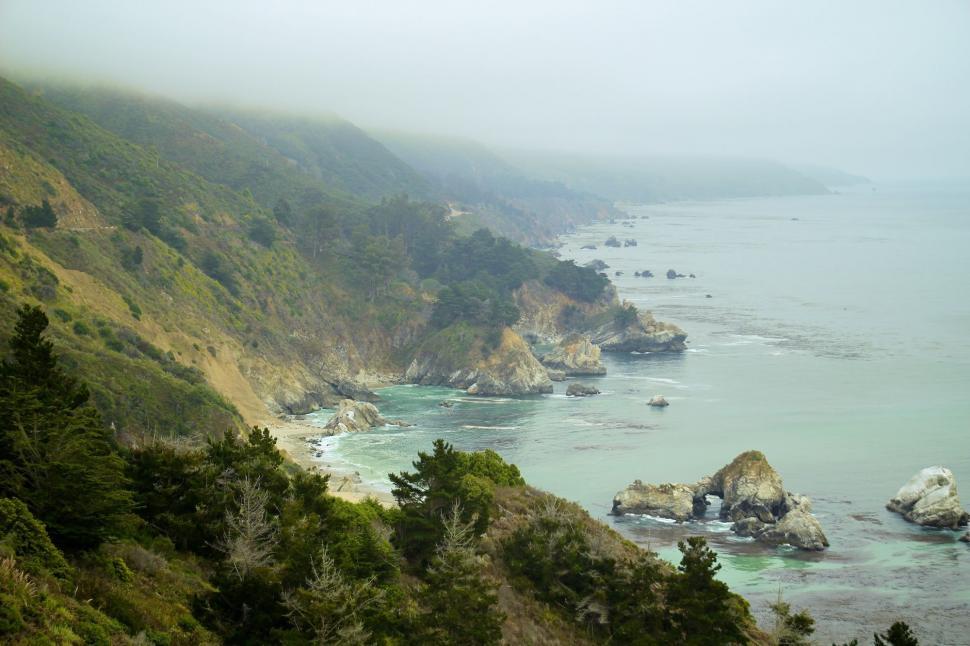 Free Image of Scenic View of Ocean From Hill 