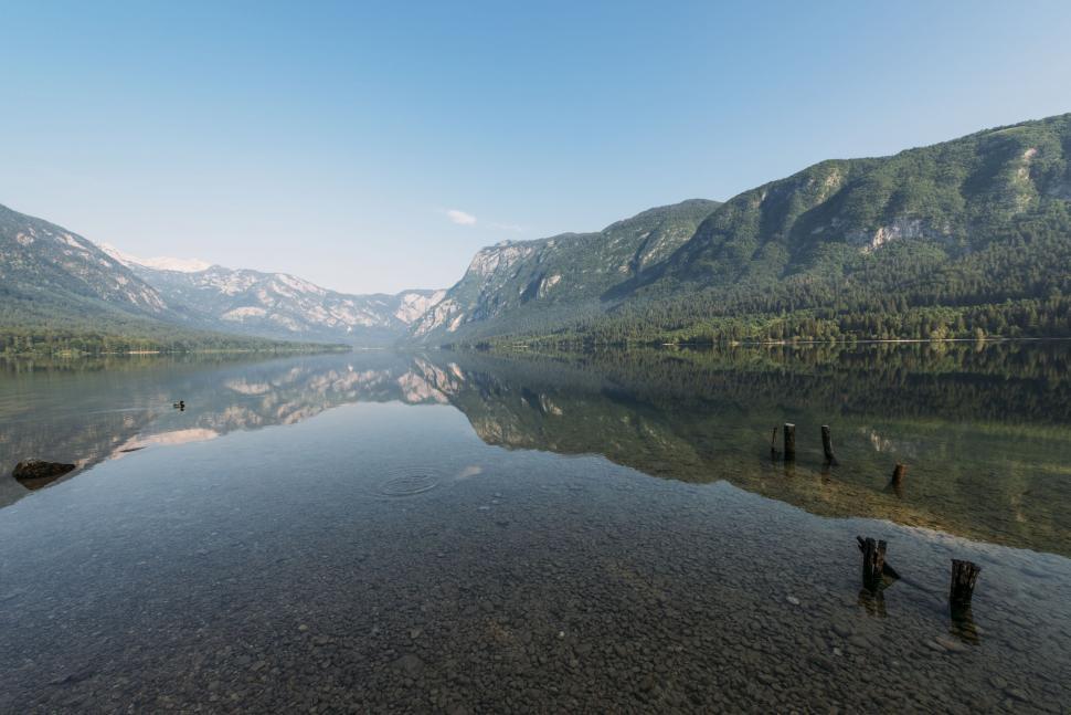 Free Image of Majestic Mountain Lake Surrounded by Peaks 