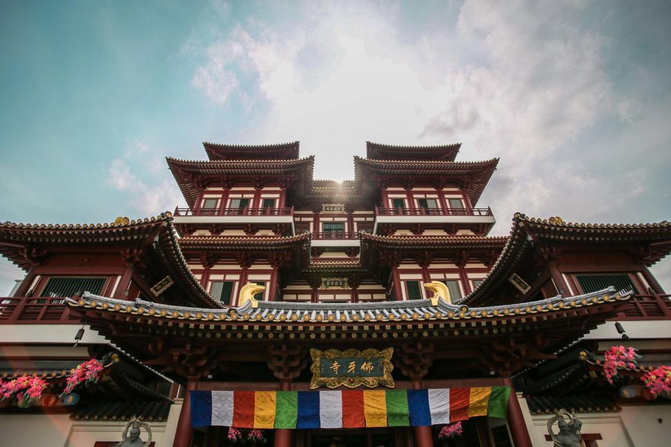 Free Image of High Building With Flag 