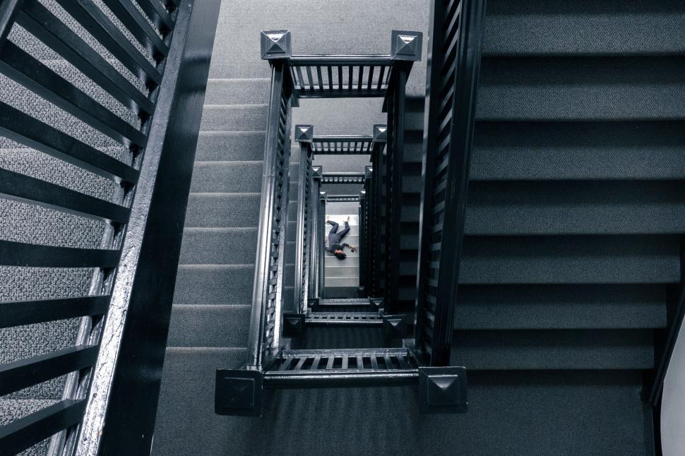 Free Image of Monochrome Staircase Study 