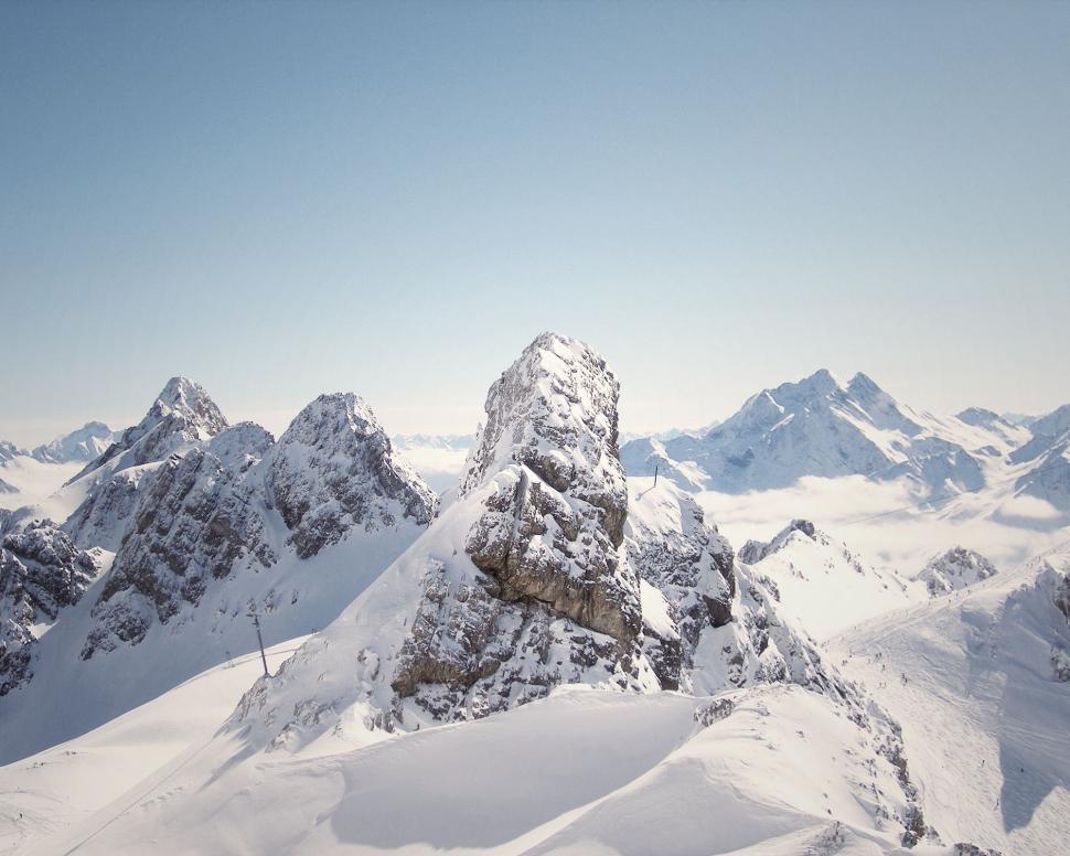 Free Image of Man Skiing Down Snowy Slope 