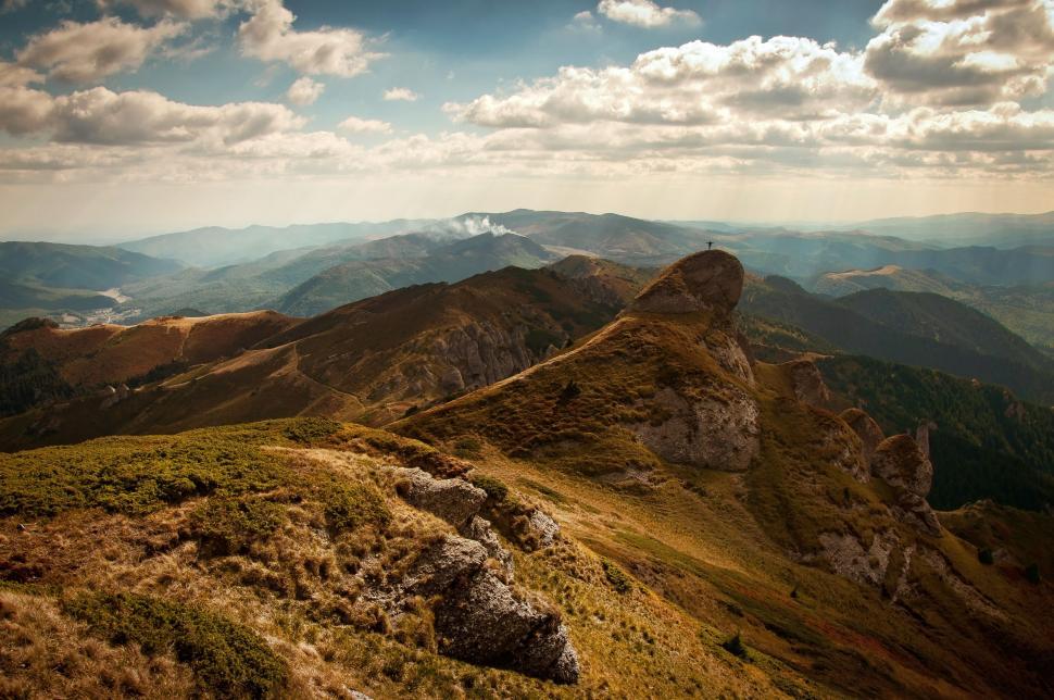 Free Image of Panoramic View of Mountain Range From Hilltop 