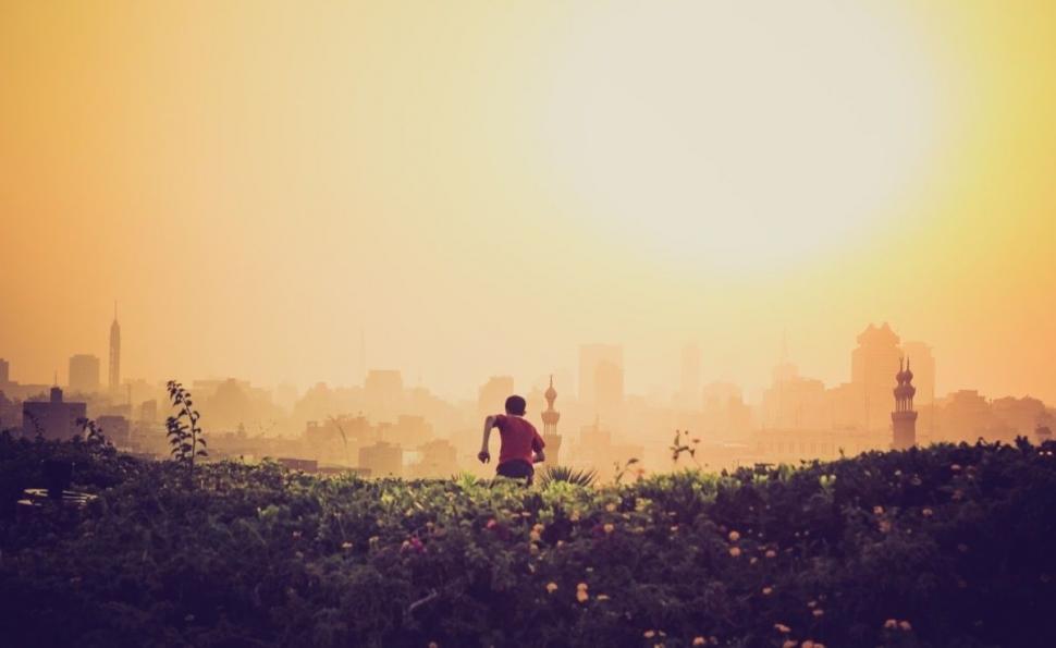Free Image of Person Standing in the Middle of a Field 