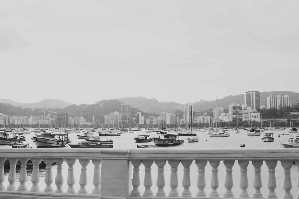 Free Image of Boats in a Harbor on a Cloudy Day 