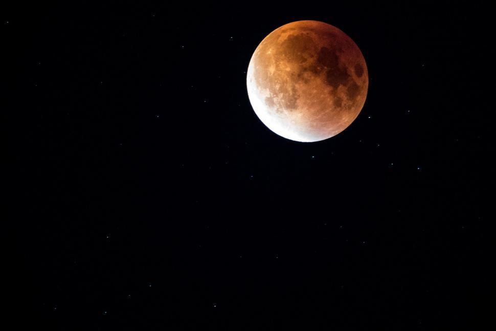 Free Image of Red Moon in Dark Sky 