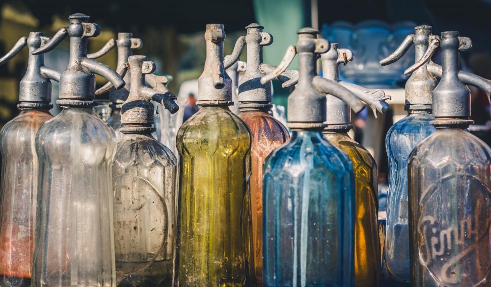 Free Image of Group of Water Bottles in a Row 