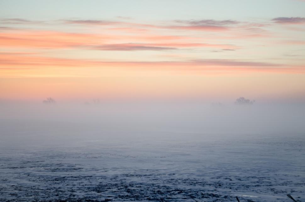 Free Image of Misty Sky Over Water 