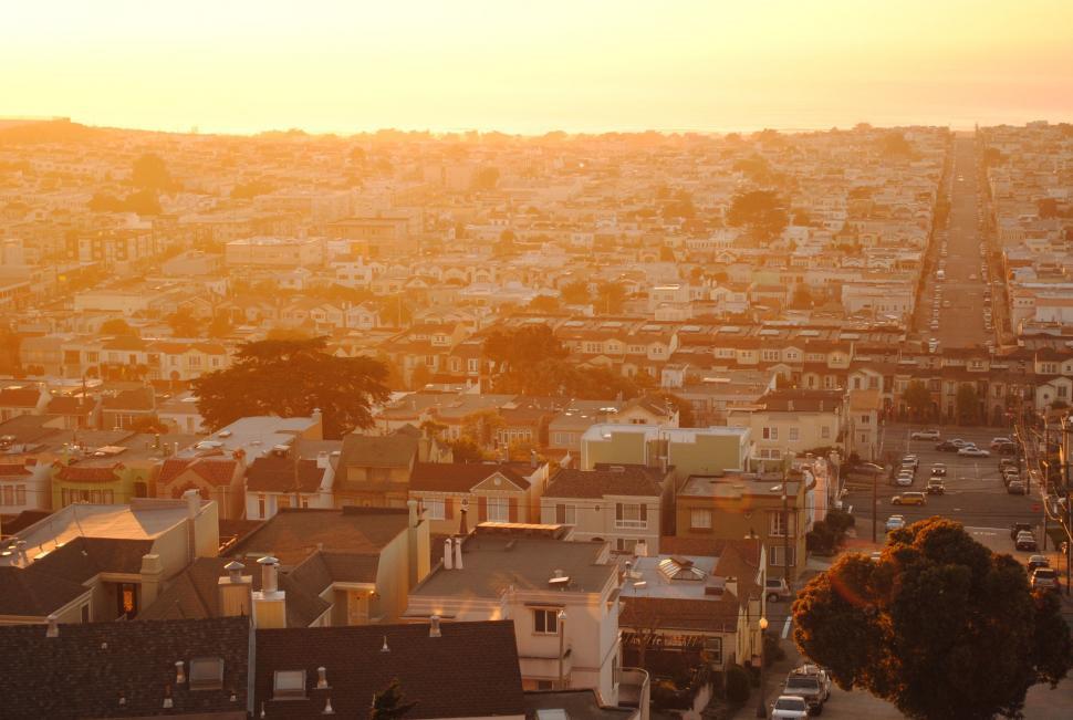 Free Image of A Panoramic Overlook of a City From a Hilltop 
