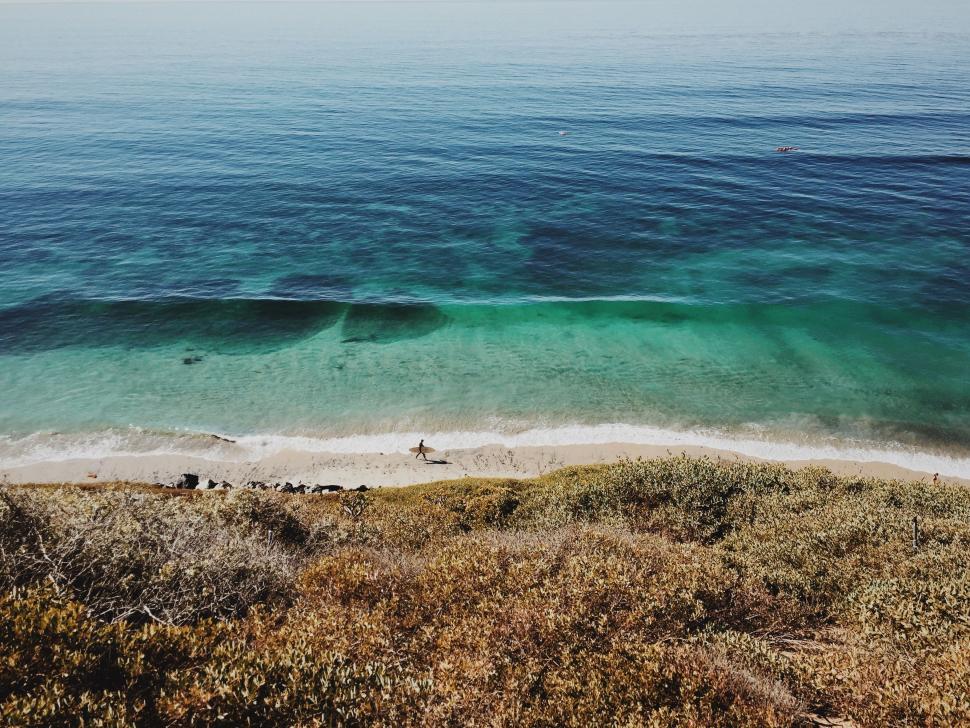 Free Image of View of the Ocean From Hilltop 
